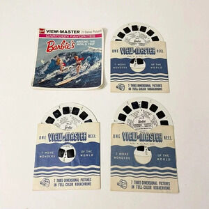 Vintage 1965 Barbies Around the World Trip Barbie Doll View Master  3 Reels